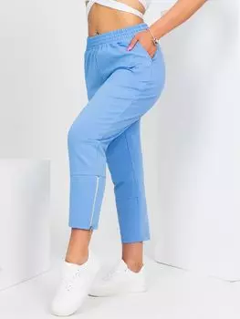 Жен. брюки повседневные "Стайл" Голубой р. 52
