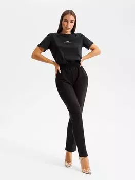 Жен. брюки повседневные "Жаклин Черный" р. 56