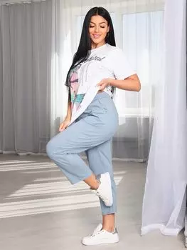 Жен. брюки "Ривьера" Серо-голубой р. 54