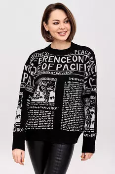 Жен. джемпер "Ретро" Черный р. 54