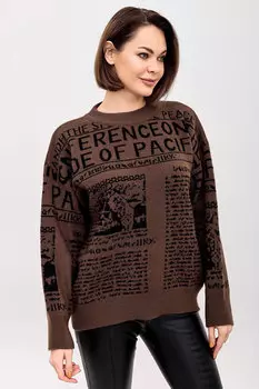 Жен. джемпер "Ретро" Коричневый р. 58