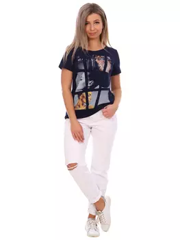 Жен. футболка арт. 16-0757 Темно-синий р. 46