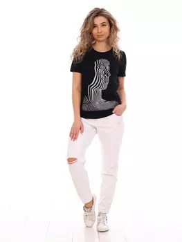 Жен. футболка арт. 16-0772 Чёрный р. 48