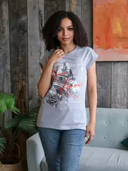 Жен. футболка "арт. 17-0257 Серый" р. 46