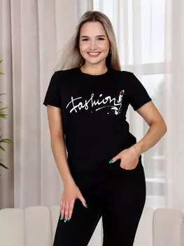 Жен. футболка арт. 17-0347 Черный р. 42