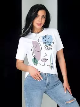 Жен. футболка "Дрим" Белый р. 48