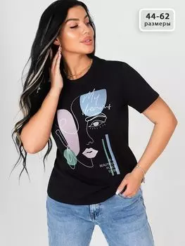 Жен. футболка "Дрим" Черный р. 46