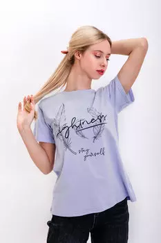 Жен. футболка "Дыхание" Сиреневый р. 54