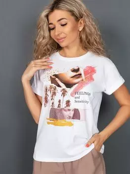 Жен. футболка "Лик" Белый р. 50