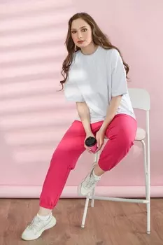 Жен. футболка "Оверсайз" Белый р. 52