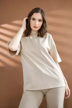 Жен. футболка "Оверсайз" Бежевый р. 42