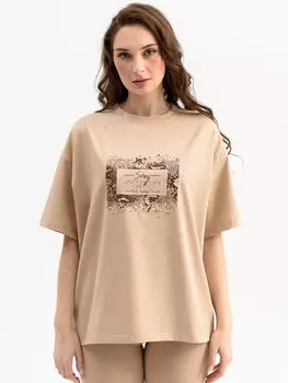Жен. футболка "Оверсайз" Бежевый р. 52