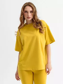 Жен. футболка "Оверсайз" Горчичный р. 44