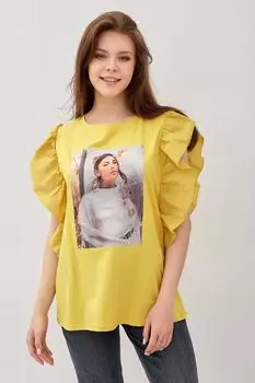 Жен. футболка "Париж" Желтый р. 48-50