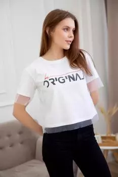 Жен. футболка "Рита Белый" р. 48
