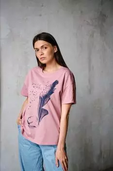 Жен. футболка "Свобода" Розовый р. 46