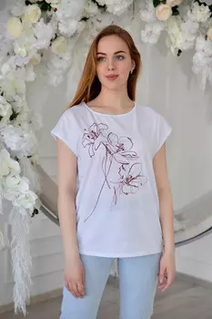 Жен. футболка "Таисия Белый" р. 50