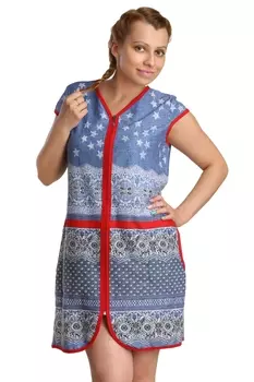 Жен. халат арт. 16-0191 Голубой р. 48