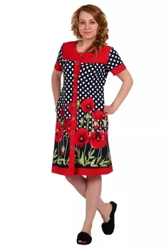 Жен. халат арт. 16-0328 Красный р. 46