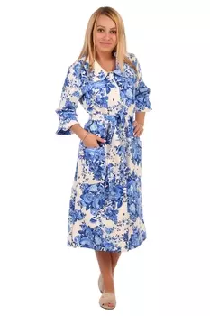 Жен. халат арт. 16-0419 Голубой р. 58