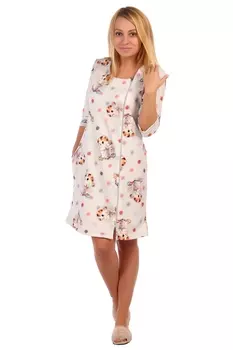 Жен. халат арт. 16-0420 Светло-серый р. 54