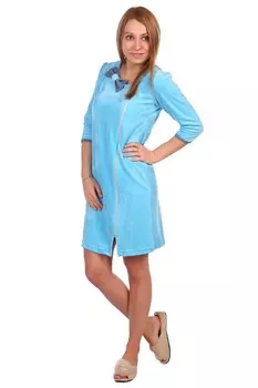 Жен. халат арт. 16-0467 Голубой р. 52