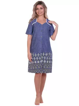 Жен. халат арт. 16-0715 Синий р. 58