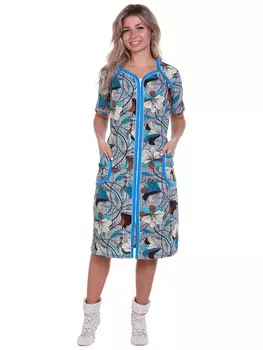 Жен. халат арт. 16-0721 Голубой р. 52