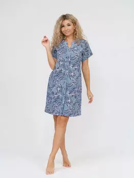 Жен. халат "арт. 16-0790 Синий" р. 56