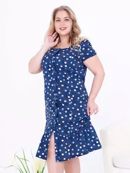 Жен. халат "арт. 16-0851 Синий" р. 50