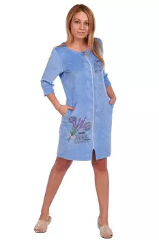 Жен. халат арт. 17-0071 Голубой р. 58