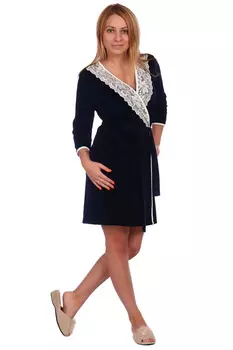 Жен. халат арт. 17-0072 Темно-синий р. 52