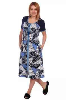 Жен. халат арт. 17-0076 Голубой р. 62