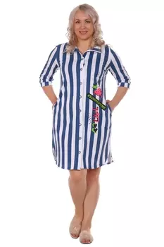 Жен. халат "арт. 17-0135 Синий" р. 50