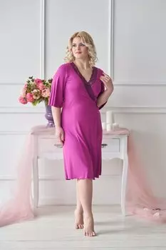 Жен. халат "арт. 19-0047 Сливовый" р. 48