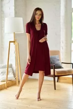 Жен. халат "арт. 19-0194 Бордо" р. 48