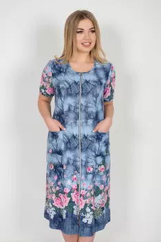 Жен. халат арт. 19-0273 Голубой р. 50