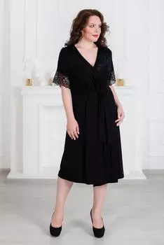 Жен. халат "арт. 19-0317 Черный" р. 56