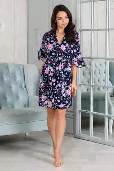 Жен. халат "арт. 19-0434 Темно-синий" р. 42