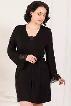 Жен. халат "арт. 19-0579 Черный" р. 44
