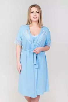 Жен. халат арт. 19-0727 Голубой р. 46