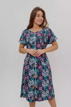 Жен. халат арт. 23-0579 Темно-синий р. 62