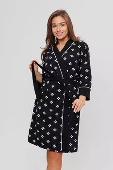 Жен. халат арт. 23-0580 Черный р. 48