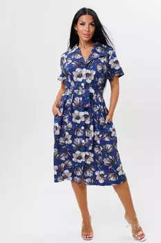 Жен. халат арт. 23-0665 Синий р. 56