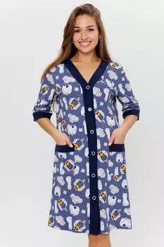 Жен. халат арт. 23-0666 Синий р. 44