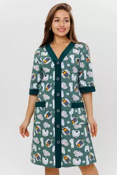 Жен. халат арт. 23-0666 Зеленый р. 44