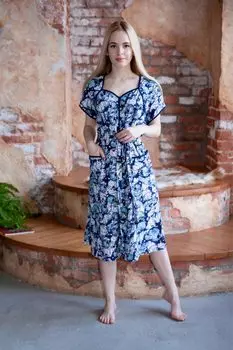 Жен. халат "Азалия" Голубой р. 66