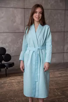 Жен. халат "Банный" Голубой р. 44