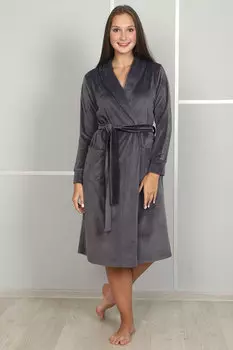 Жен. халат "Домашний" Графит р. 44