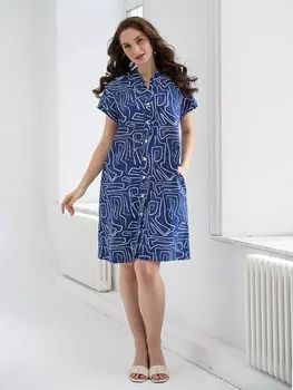 Жен. халат "Фантазия" Синий р. 56